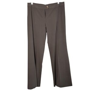 CAbi Womens Wide Leg‎ Flat Front Dress Pants Brown Size 14 Office Executive